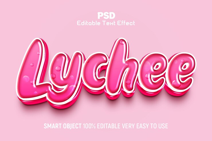 Lychee 3D Editable PSD Text Effect Style
