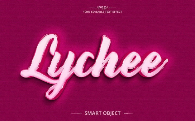 PSD lychee miglior design creativo di effetti di testo 3d psd