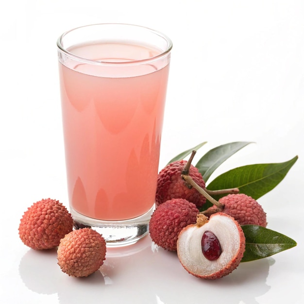 lychee juice isolated on white background