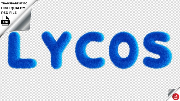 PSD lycos typography blue fluffy text psd transparent