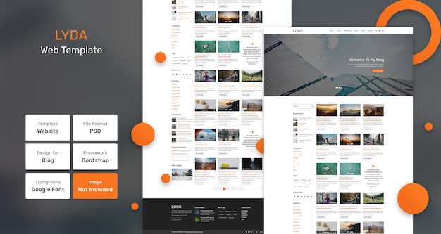PSD lyda blog websjabloon