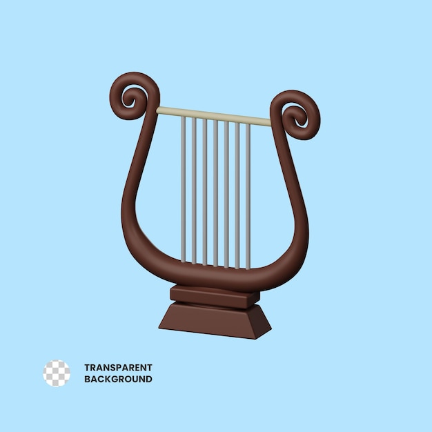 PSD lyre 3d icon illustration