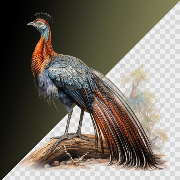 Lyrebird Odizolowany Na Przezroczystym Tle