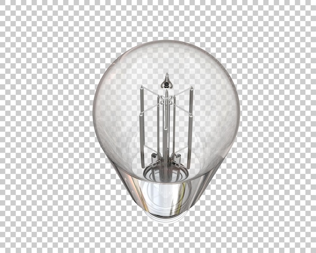 Lyspære isolert på gjennomsiktig bakgrunn 3D-rendering illustrasjon