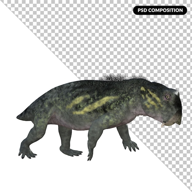 PSD lystrosaurus z epoki permu renderowania 3d