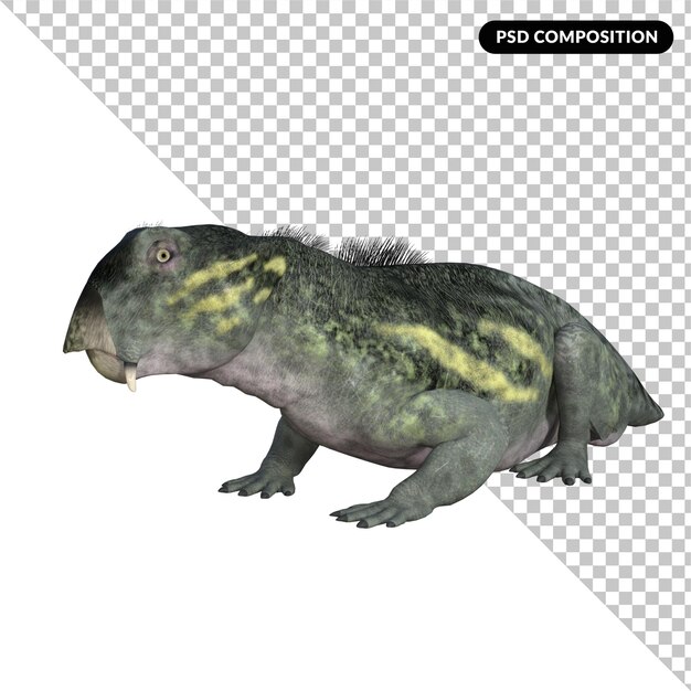 PSD lystrosaurus z epoki permu renderowania 3d