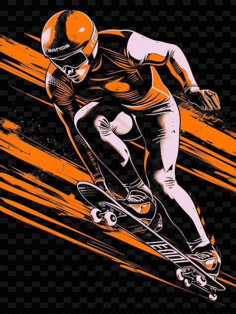 PSD Łyżwiarz prędkości łyżwy z łyżwami i hełmem z ilustracją aerodynamiczną płaski 2d sport backgroundc