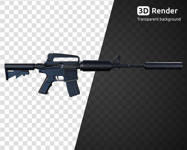 M4a1 carbine 3d render isolated