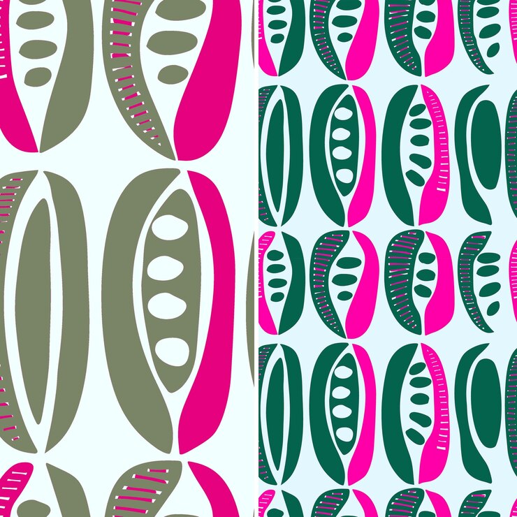 PSD m9 pawpaw with oblong shape and tropical design with repeating unique tropical fruit pattern vector
