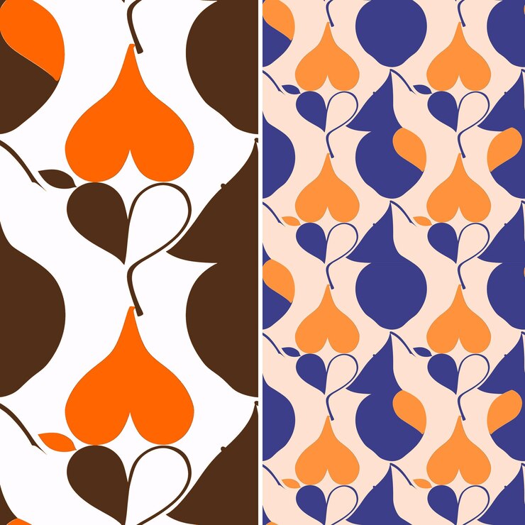 PSD m9 pear with drop silhouette and modern design with argyle patt unique tropical fruit pattern vector