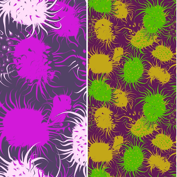PSD m9 rambutan with hairy silhouette and exotic design with paisle unique tropical fruit pattern vector