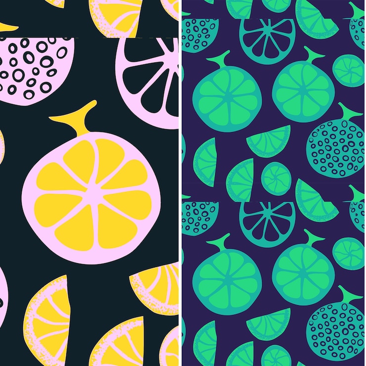 PSD m9 ugli fruit with round silhouette and unique design with polk unique tropical fruit pattern vector