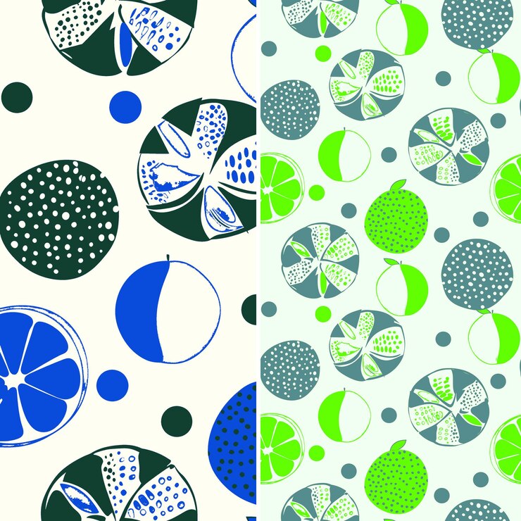 PSD m9 ugli fruit with round silhouette and unique design with polk unique tropical fruit pattern vector