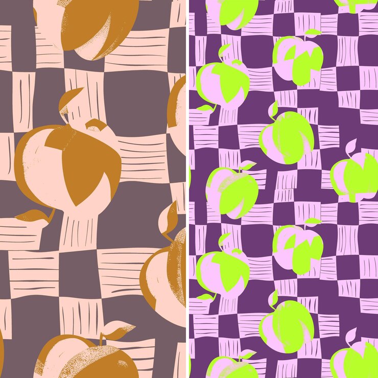 PSD m9 wax apple with red or pink skin and crunchy design with bask unique tropical fruit pattern vector