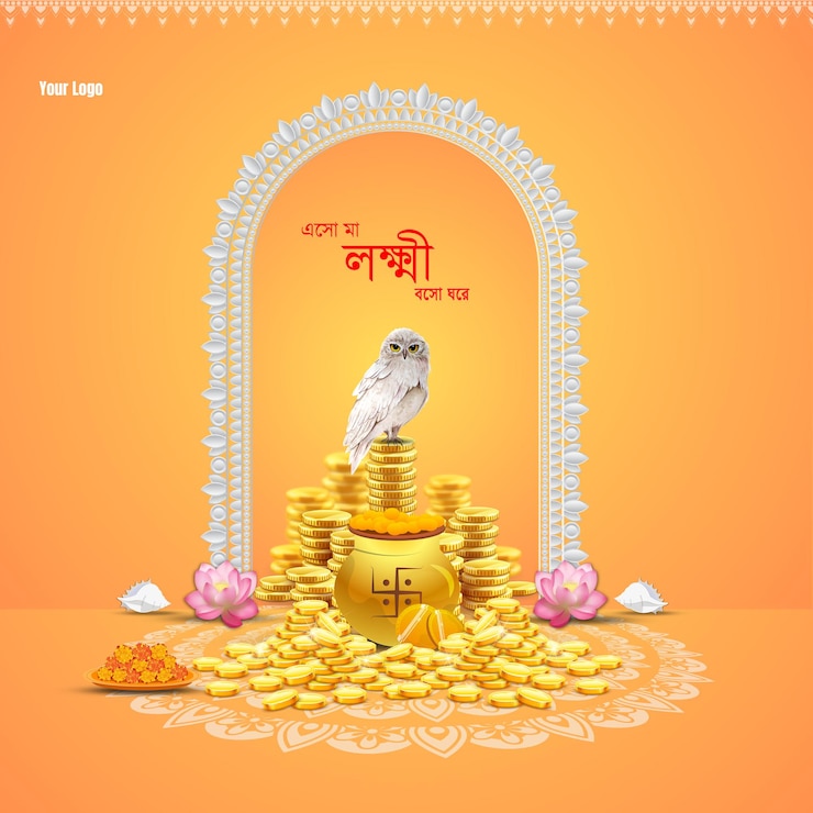 PSD maa laxmi puja diwali printable graphic design for hindu festivals and religious celebrations