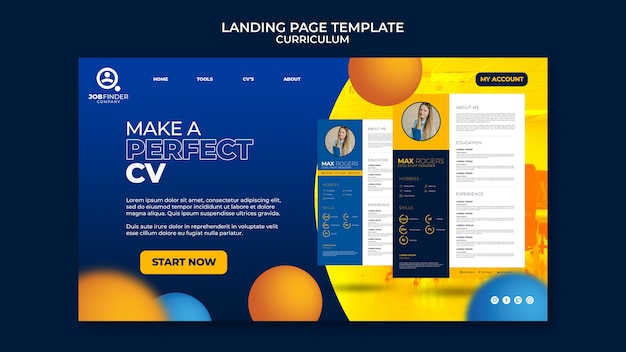 PSD maak een perfecte cv-bestemmingspagina