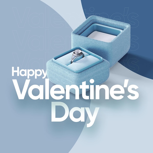 Maak minimale happy valentines trouwdag ring social media post schoon