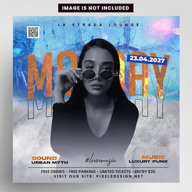 Maandag Party DJ Evenement Instagram Flyer