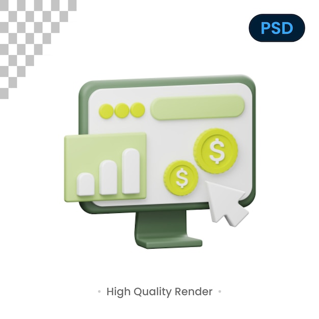 Mac 3D визуализация иллюстрации Premium Psd