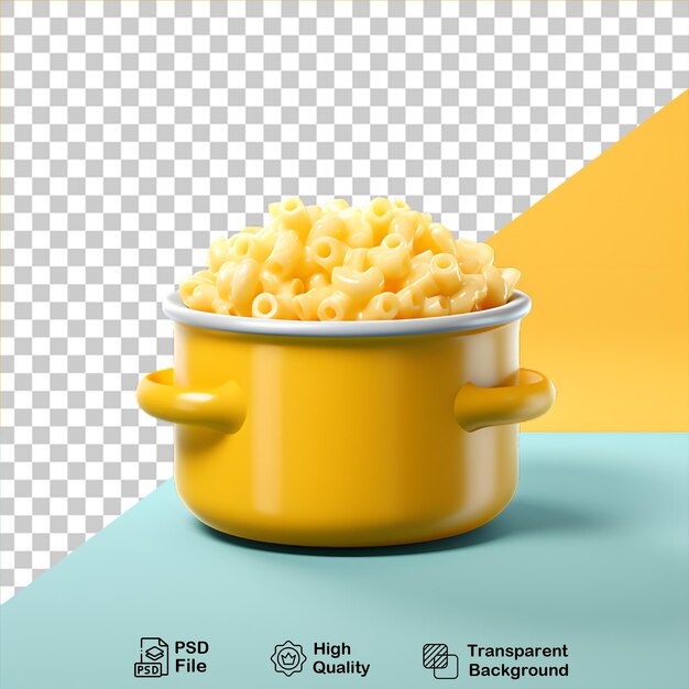 PSD mac andcheese in pot isolated on transparent background include png file