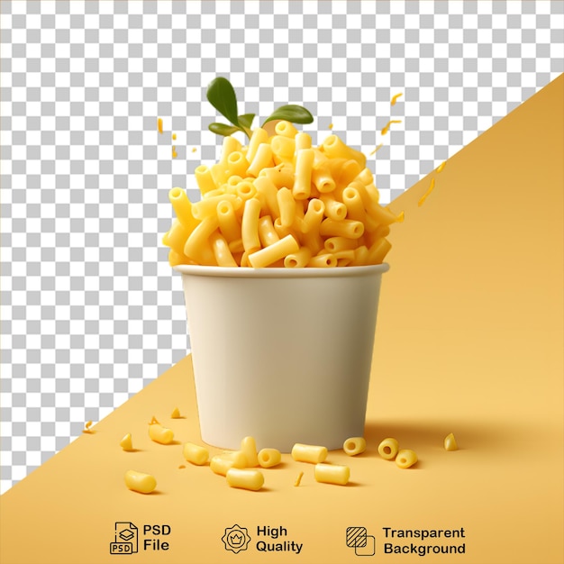 PSD mac andcheese in pot isolated on transparent background include png file