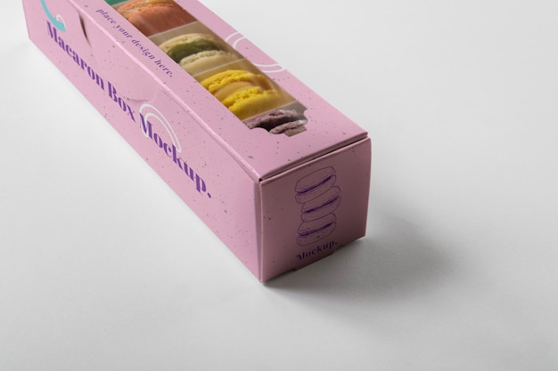 PSD macaron box mockup design