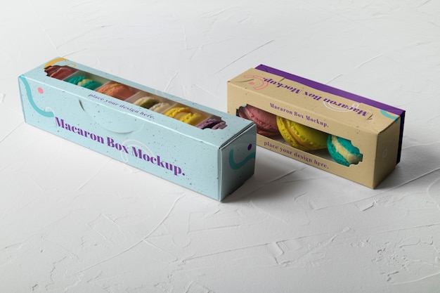 PSD macaron box mockup design