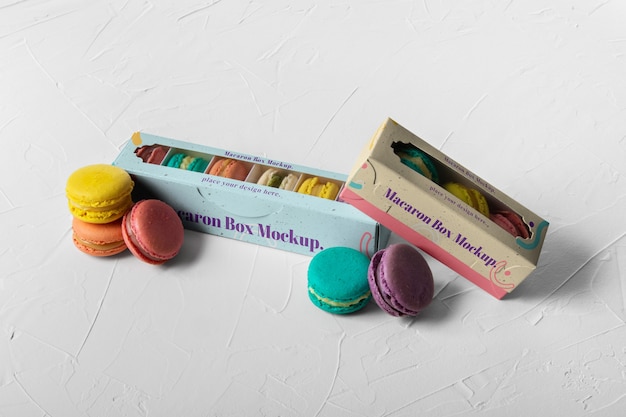 Macaron box mockup design