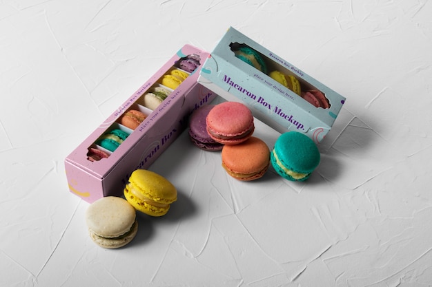 Macaron box mockup design