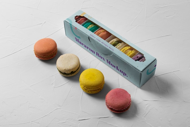 PSD macaron box mockup design