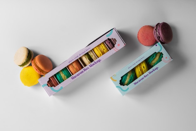 Macaron box mockup design