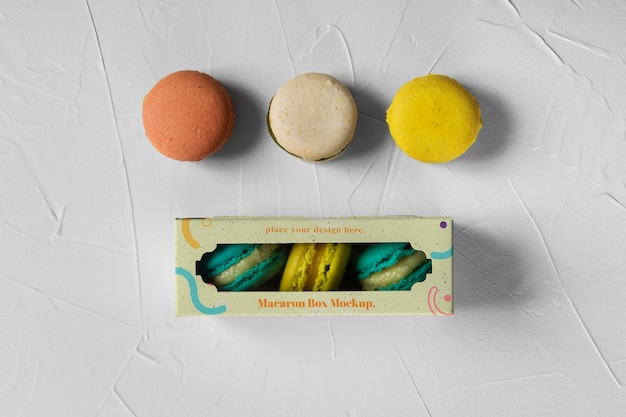 Macaron doos mockup ontwerp