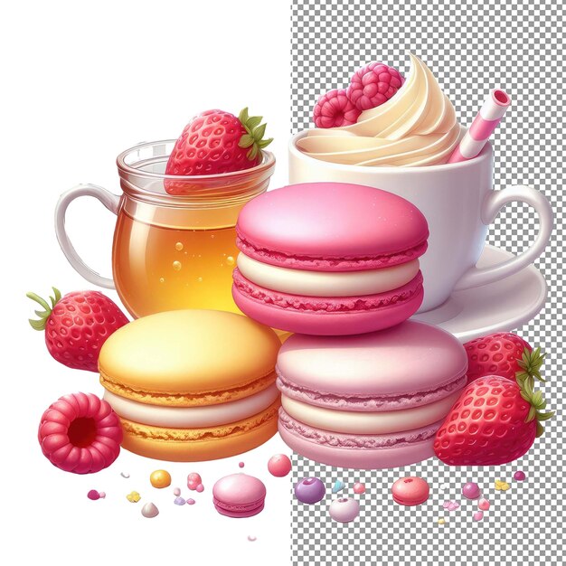 PSD macaron madness 고립된 3d 마카롱의 아름다움을 탐험해보세요