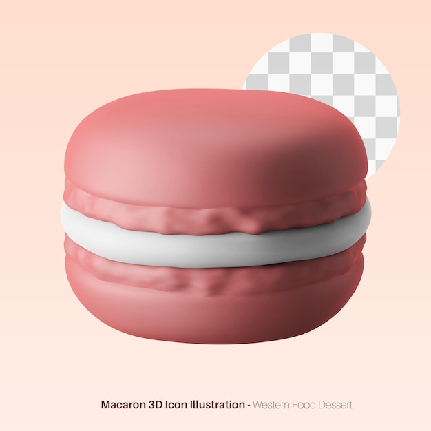 Macaron sandwich koekje westers voedsel dessert 3d render pictogram illustratie geïsoleerd