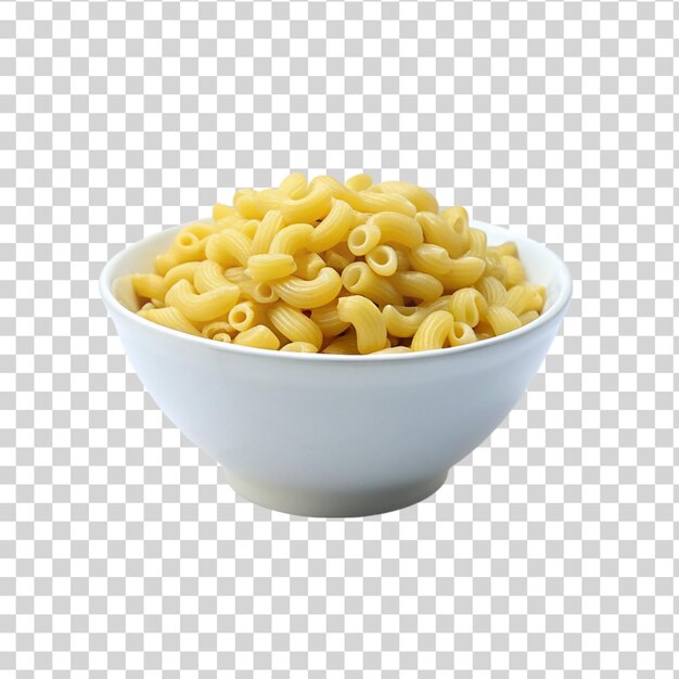 Macaroni in bowl isolated on transparent background