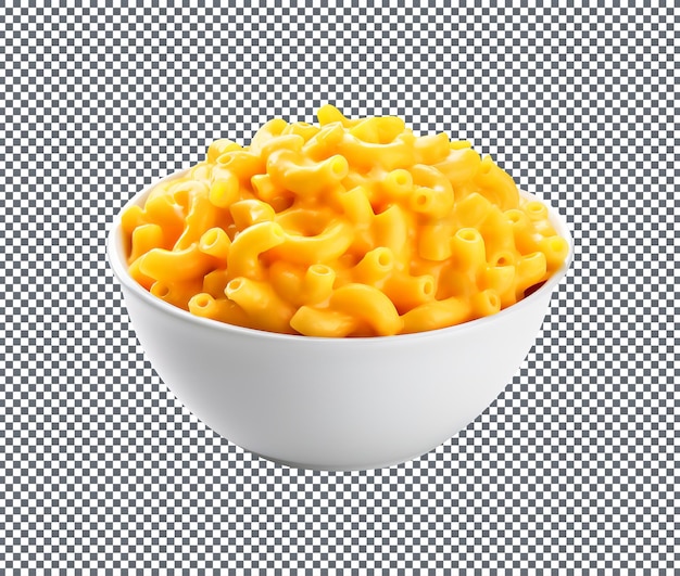 macaroni and cheese traditional thanksgiving food in bowl isolated on transparent background