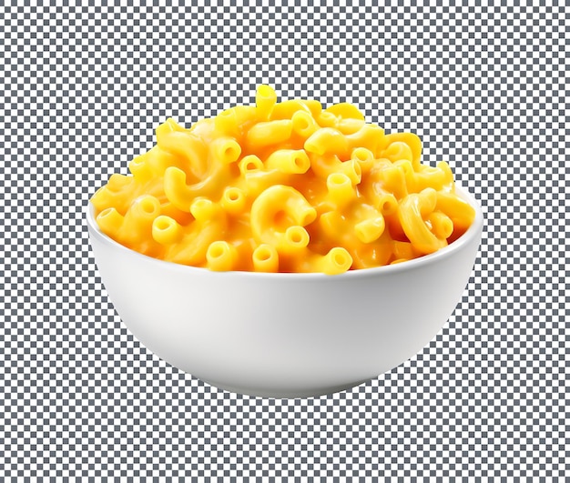 macaroni and cheese traditional thanksgiving food in bowl isolated on transparent background