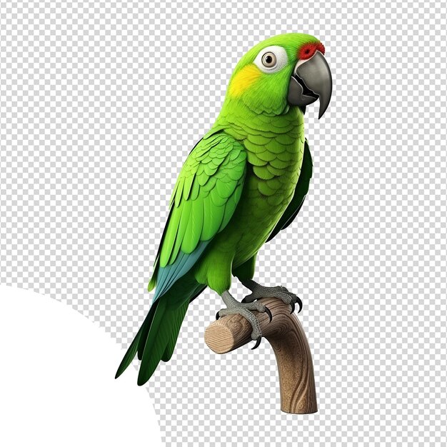 PSD macaw parrot on a branch isolated on transparent background png psd