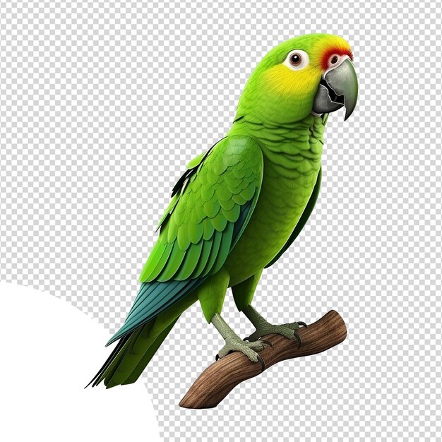 Macaw parrot on a branch isolated on transparent background png psd