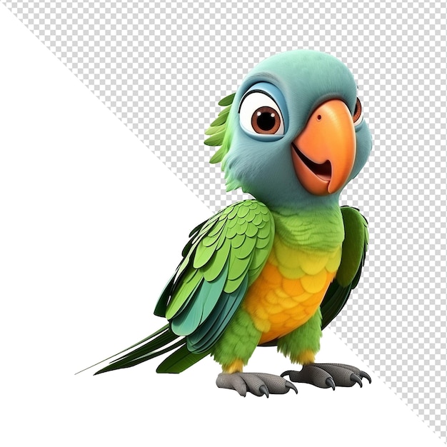 PSD macaw parrot on a branch isolated on transparent background png psd