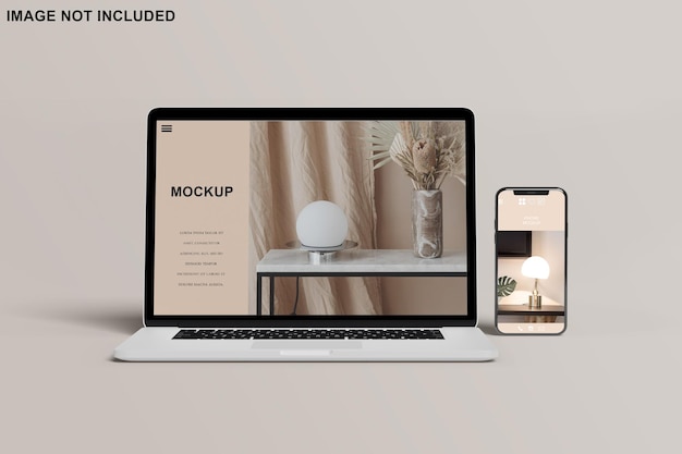 Mockup di macbook e telefono