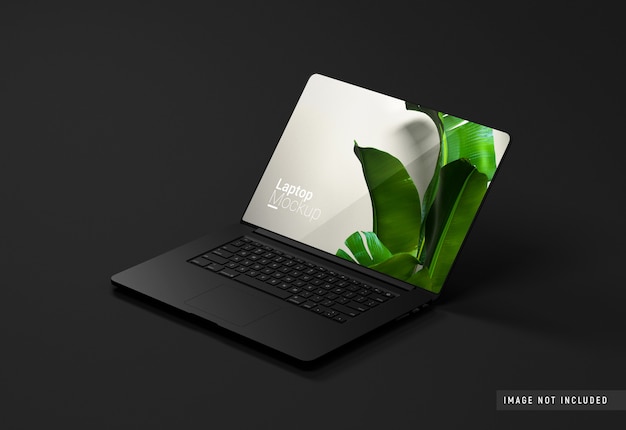 PSD macbook pro black clay mockup