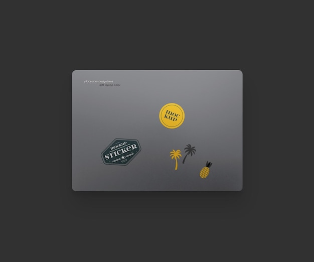 PSD macbook pro sticker mockup psd template