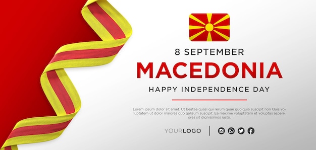 Macedonia national independence day celebration banner, national anniversary