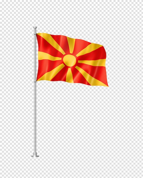 Macedonian flag isolated on white