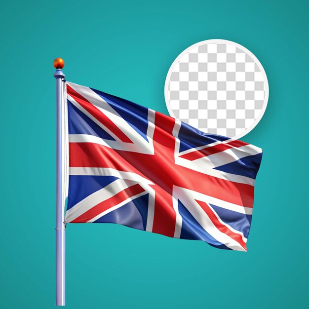 Machanie Flagą Zjednoczonego Królestwa Na Metalowym Słupie Flagi Do Kompozycji