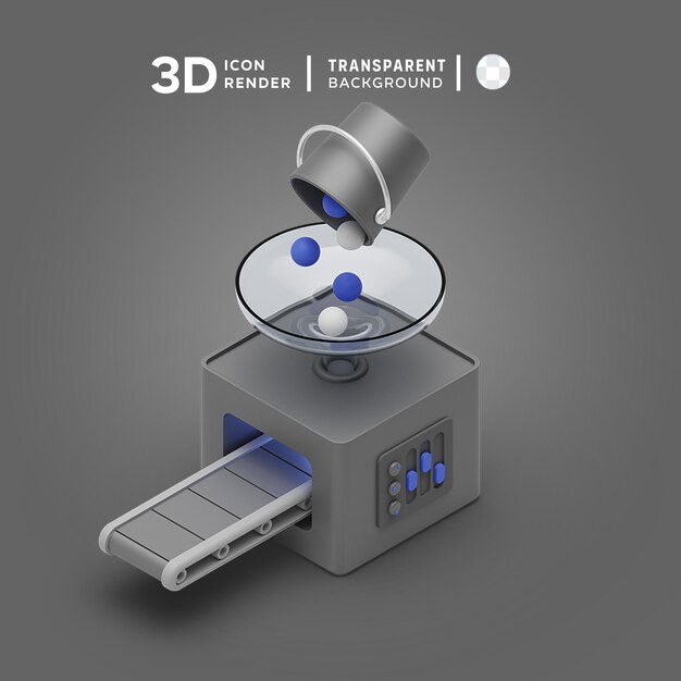 PSD Машина ведро 3d иллюстрация рендеринга 3d икона цветный изолированный