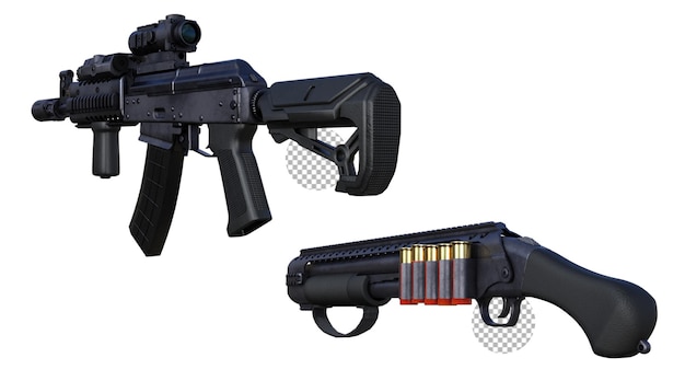 machine gun isolated 3d rendering