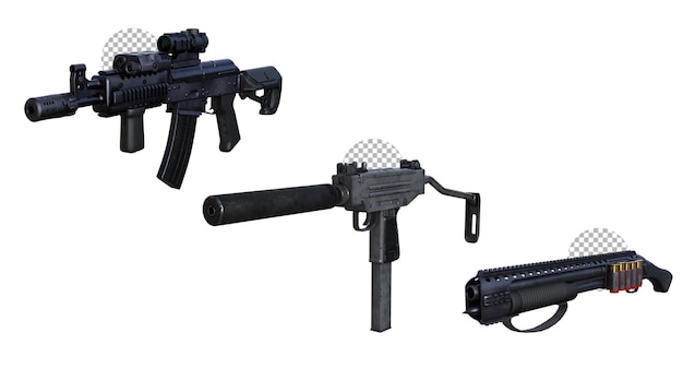 machine gun isolated 3d rendering