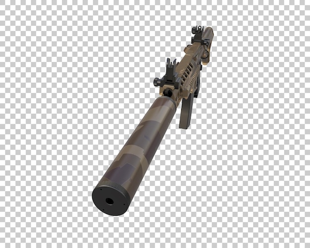 PSD machine gun isolated on background 3d rendering illustration